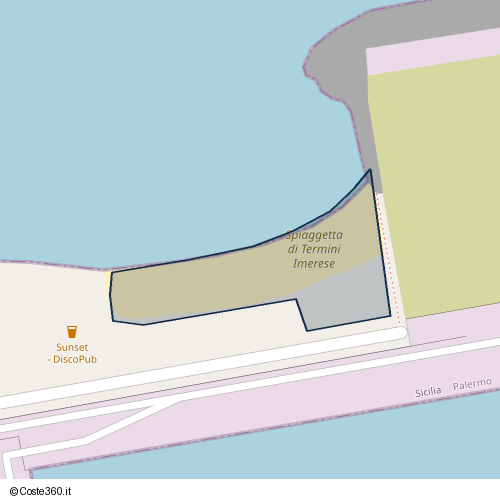 Posizione della spiaggia Spiaggia nei pressi di Termini Imerese, 90018