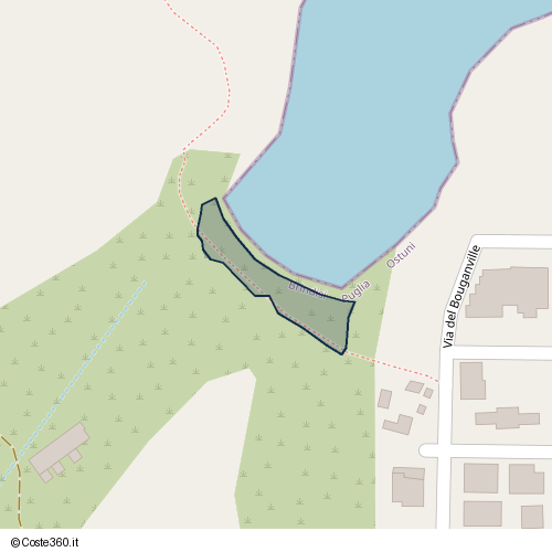 Posizione della spiaggia Spiaggia nei pressi di Via del Bouganville, Ostuni