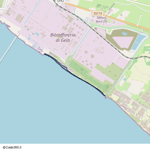 Posizione della spiaggia Spiaggia nei pressi di Gela, 93012