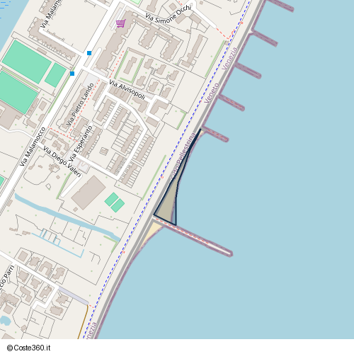 Posizione della spiaggia Spiaggia nei pressi di Via Orsmida Rosada, Lido-Pellestrina, Venezia, 30126