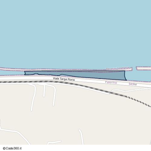 Posizione della spiaggia Spiaggia nei pressi di Viale Targa Florio, Termini Imerese, 90018