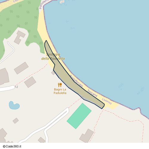 Posizione della spiaggia Spiaggia nei pressi di Via Padulella 16, Portoferraio, 57037