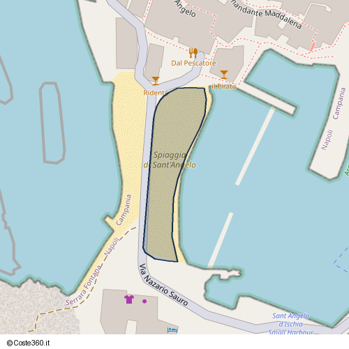 Posizione della spiaggia Spiaggia nei pressi di Via Nazario Sauro, Sant Angelo, 80076