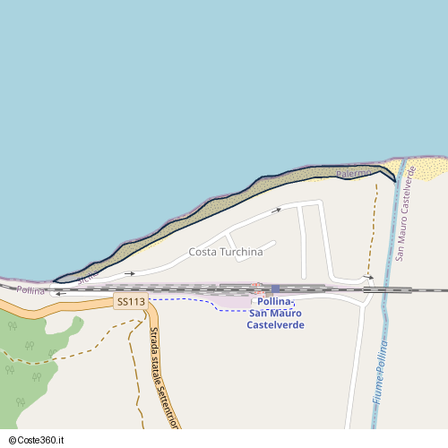 Posizione della spiaggia Spiaggia nei pressi di Finale, 90010