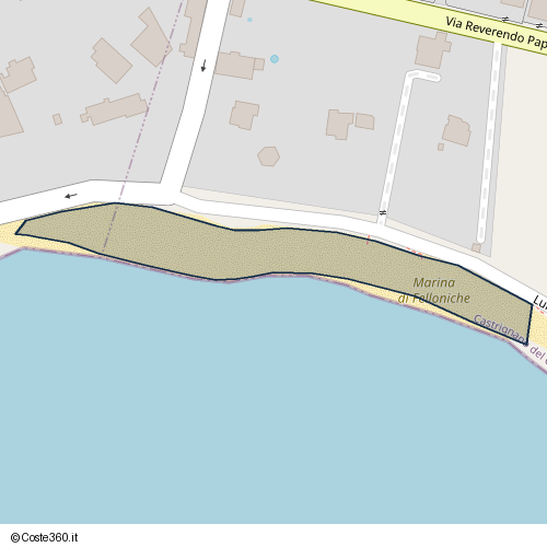 Posizione della spiaggia Spiaggia nei pressi di Lungomare Magna Grecia, Castrignano del Capo, 73053