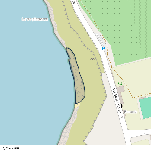 Posizione della spiaggia Spiaggia nei pressi di Via Sant'Antonio, Milazzo, 98057