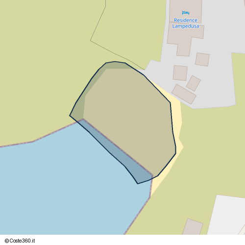 Posizione della spiaggia Spiaggia nei pressi di Strada di Ponente, Lampedusa, 92031