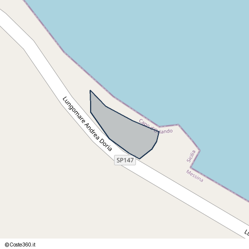 Posizione della spiaggia Spiaggia nei pressi di Lungomare Andrea Doria, Capo d'Orlando, 98071