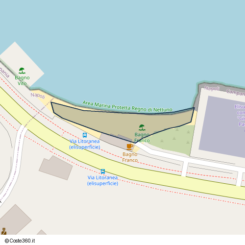 Posizione della spiaggia Spiaggia nei pressi di SPex SS270, Bagni, 80074