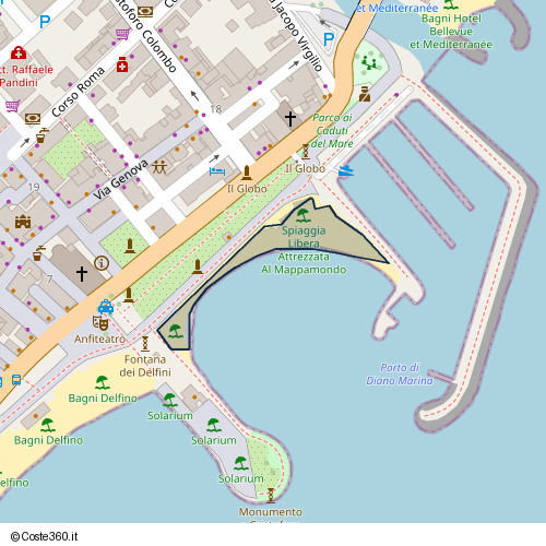 Posizione della spiaggia Spiaggia nei pressi di Diano Calderina, 18913