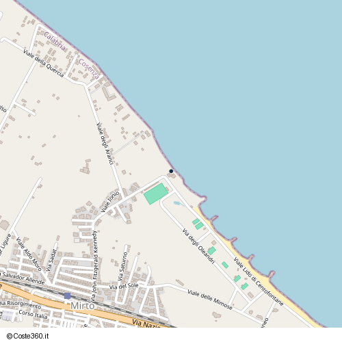 Posizione della spiaggia Spiaggia nei pressi di Viale Ionio, Mirto, 87060