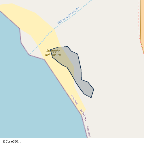 Posizione della spiaggia Spiaggia nei pressi di Maratea, 85046