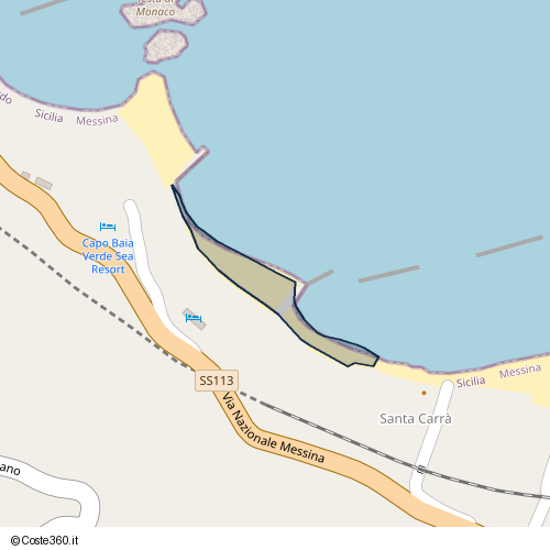 Posizione della spiaggia Spiaggia nei pressi di Via Nazionale Messina, Capo d'Orlando, 98071