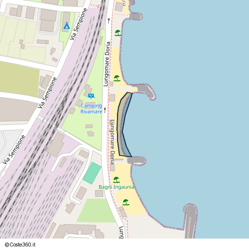 Posizione della spiaggia Spiaggia nei pressi di Lungomare Doria, Albenga, 17031