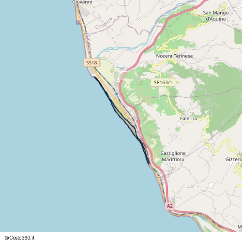 Posizione della spiaggia Spiaggia nei pressi di Falerna, 88042
