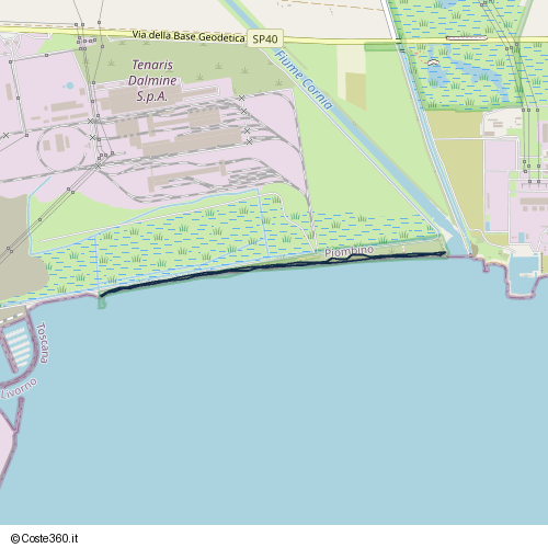 Posizione della spiaggia Spiaggia nei pressi di Severstal Lucchini Piombino SpA, Piombino, 57025