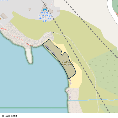 Posizione della spiaggia Spiaggia nei pressi di Via di Loca 295a, Manarola, 19017