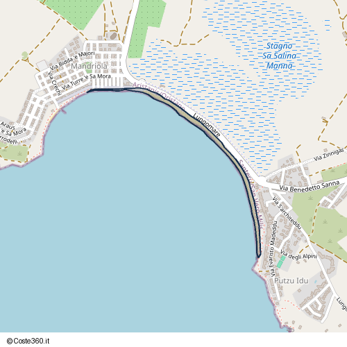 Posizione della spiaggia Spiaggia nei pressi di Lungomare, Santeru/San Vero Milis, 09070