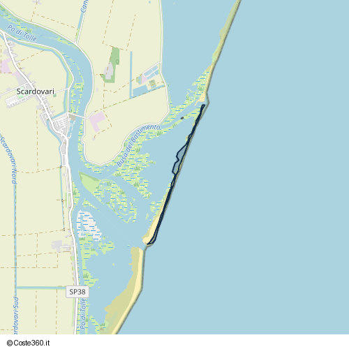 Posizione della spiaggia Spiaggia nei pressi di Scardovari, 45018
