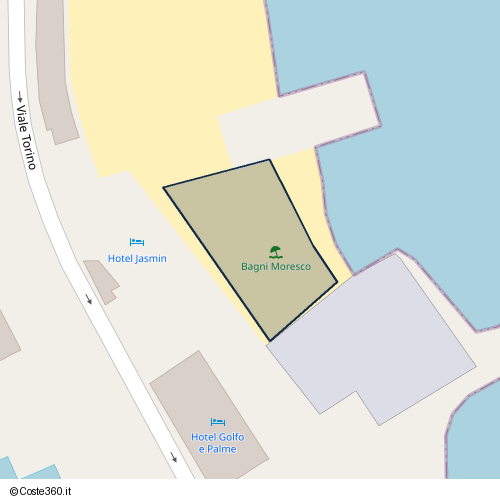 Posizione della spiaggia Spiaggia nei pressi di Viale Torino, Diano Calderina, 18013