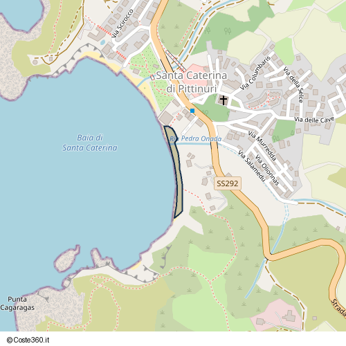 Posizione della spiaggia Spiaggia nei pressi di Via del Canneto, Santa Caterina di Pittinuri, 09073