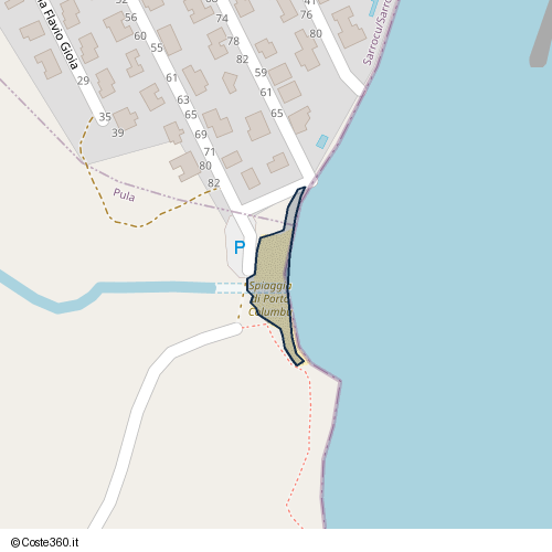 Posizione della spiaggia Spiaggia nei pressi di Pula, 09050