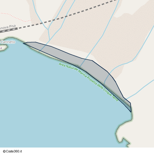 Posizione della spiaggia Spiaggia nei pressi di Via Litoranea, Riomaggiore, 19133