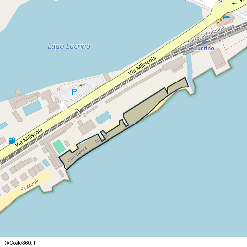 Posizione della spiaggia Spiaggia nei pressi di Via Miliscola, Pozzuoli, 80078