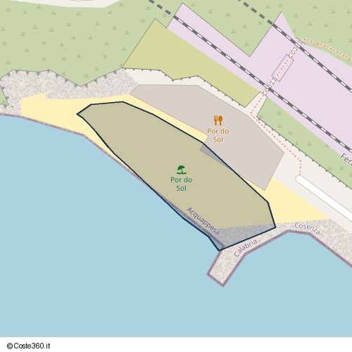 Posizione della spiaggia Spiaggia nei pressi di Via Strada Statale n°18, Macchia, Acquappesa