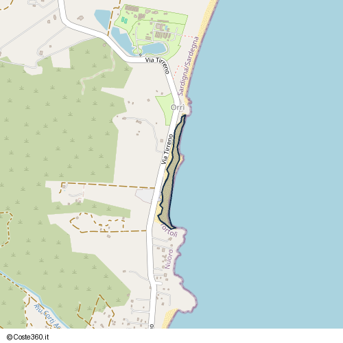 Posizione della spiaggia Spiaggia nei pressi di Via Tirreno 11, Tortolì, 08048