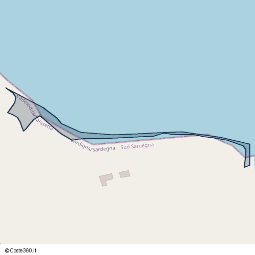Posizione della spiaggia Spiaggia nei pressi di Câdesédda/Calasetta, 09011