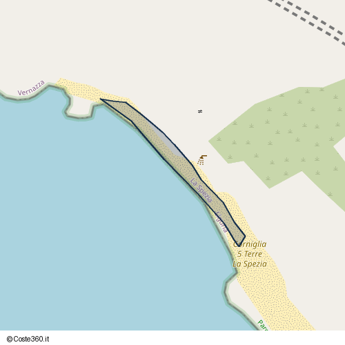 Posizione della spiaggia Spiaggia nei pressi di Località Prevo, Corniglia, 19018