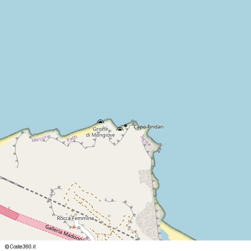 Posizione della spiaggia Spiaggia nei pressi di SP107, Patti, 98066