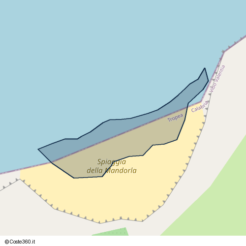 Posizione della spiaggia Spiaggia nei pressi di Tropea, 89861
