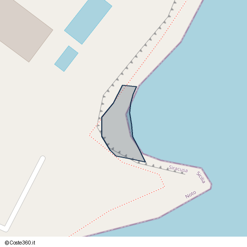 Posizione della spiaggia Spiaggia nei pressi di Via Cernia, Noto, 96017