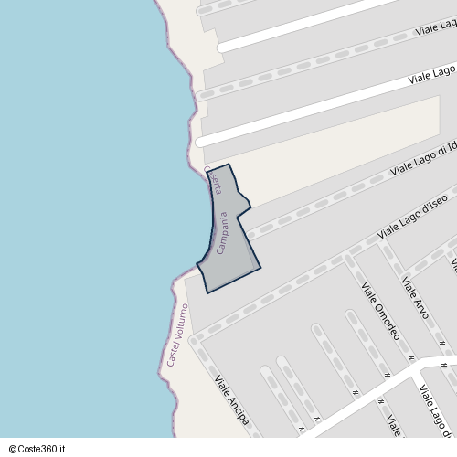 Posizione della spiaggia Spiaggia nei pressi di Viale Lago di Idro, Castel Volturno, 81130