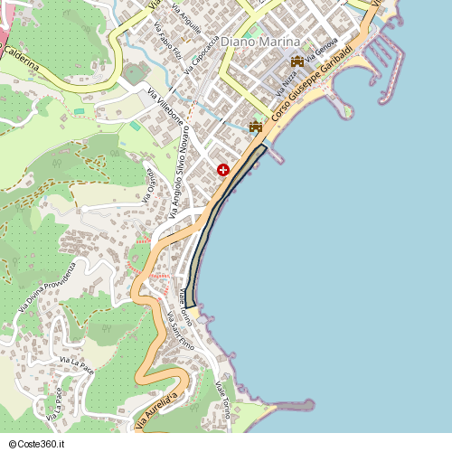 Posizione della spiaggia Spiaggia nei pressi di Viale Venti Settembre, Diano Calderina, 18913
