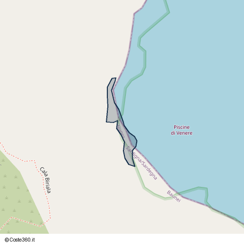 Posizione della spiaggia Spiaggia nei pressi di Cala Biriala, Baunei, 08040