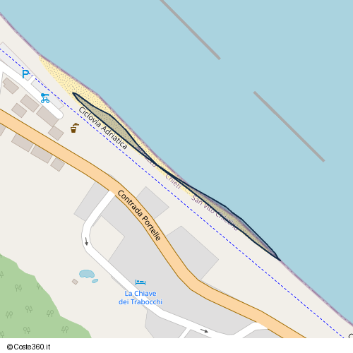 Posizione della spiaggia Spiaggia nei pressi di Ciclovia Adriatica, San Vito Chietino, 66038