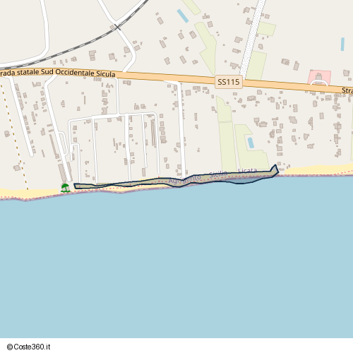 Posizione della spiaggia Spiaggia nei pressi di Licata, 92027