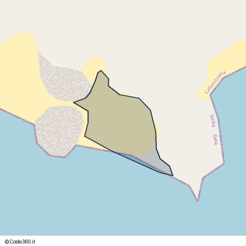 Posizione della spiaggia Spiaggia nei pressi di Via del Mais, Gela, 93012