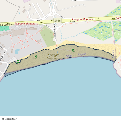 Posizione della spiaggia Spiaggia nei pressi di Via Ischia, Modica