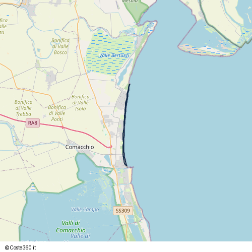 Posizione della spiaggia Spiaggia nei pressi di Via Mare Jonio 27, Comacchio, 44022