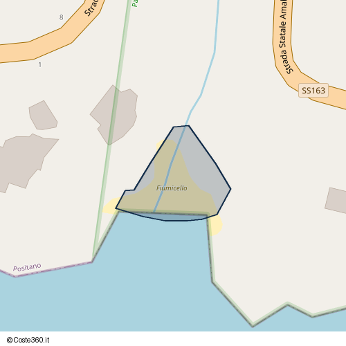 Posizione della spiaggia Spiaggia nei pressi di Strada Statale Amalfitana 2, Arienzo, 84017