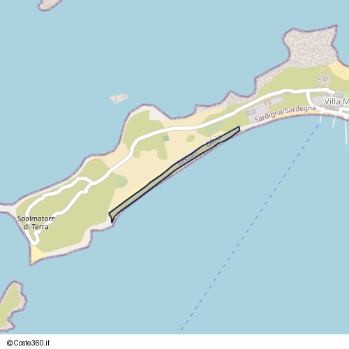 Posizione della spiaggia Spiaggia nei pressi di Olbia, 07026