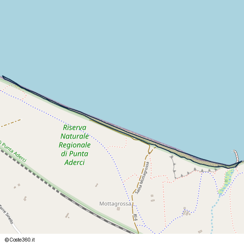 Posizione della spiaggia Spiaggia nei pressi di Salita Mottagrossa, Vasto