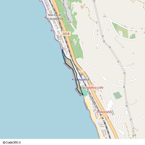 Posizione della spiaggia Spiaggia nei pressi di Via C. Colombo, Intavolata, Acquappesa, 87022