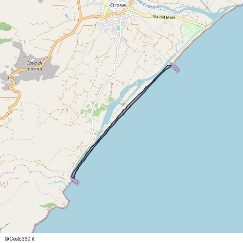 Posizione della spiaggia Spiaggia nei pressi di Località Cucurru 'e Lepore, Orosei, 08028