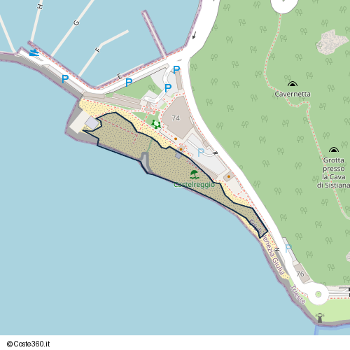 Posizione della spiaggia Spiaggia nei pressi di Strada della baia, Duino Aurisina / Devin - Nabrežina, 34011