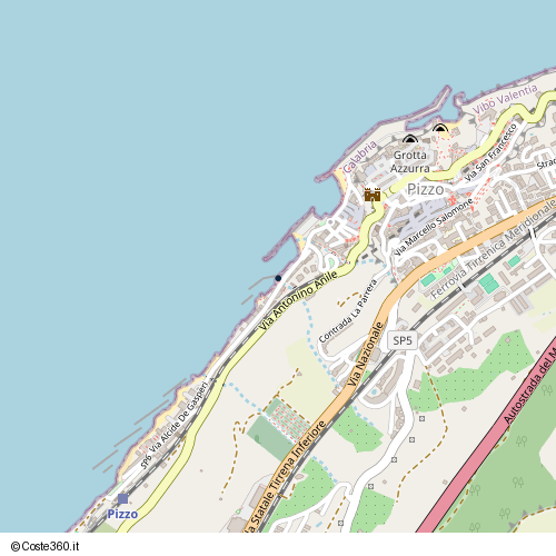 Posizione della spiaggia Spiaggia nei pressi di Pizzo, 89812